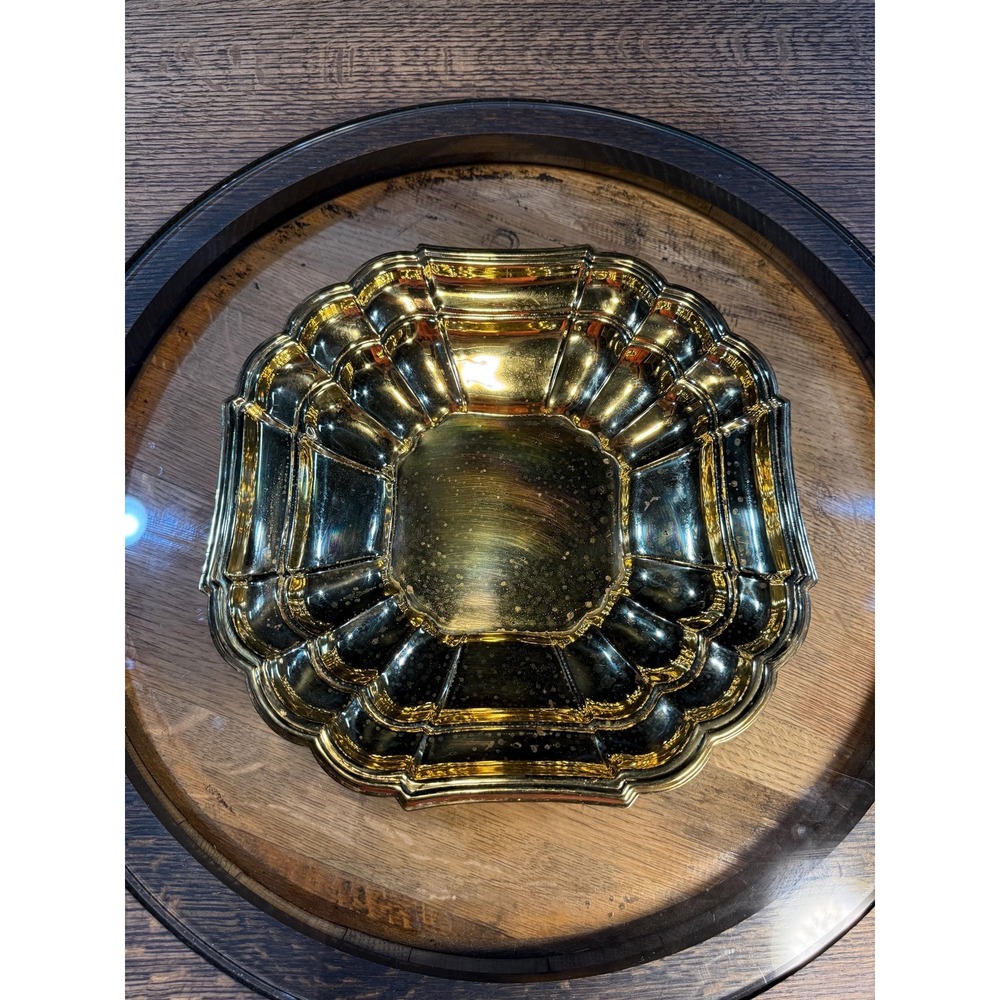 Vintage Brasscrafters Scalloped‎ Brass Bowl 11.5" USA